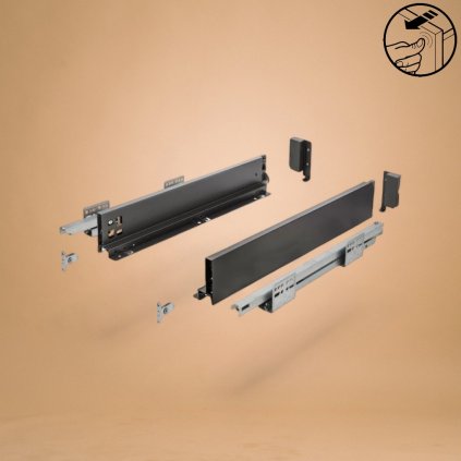 AXISPRO-A/86mm výsuv Push to open, čierna (Variant Dľžka 350 mm)