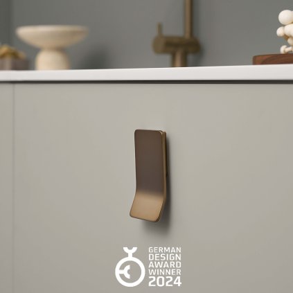 Úchytka - Furnipart LEAF / Mosadz brúsená 32 mm