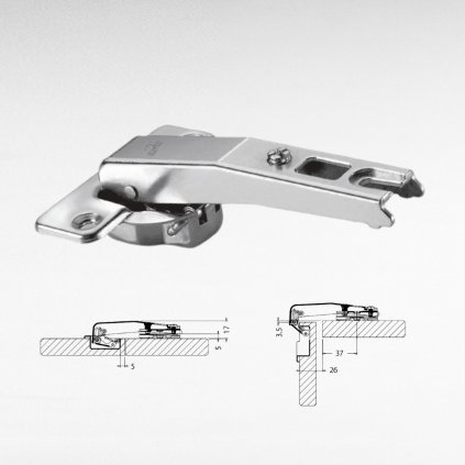 DANCO - záves vložený 90° s pružinou na slepý roh