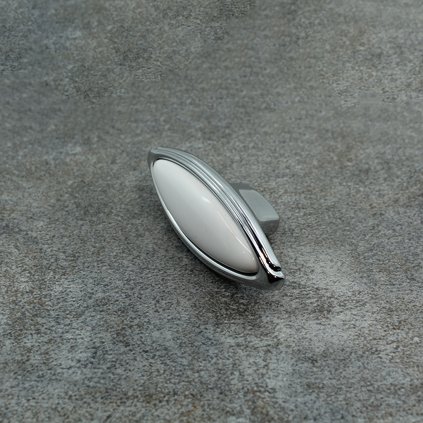 Knopok - BM Cosmopolitan, Biely porcelán / Chróm lesk