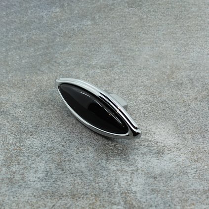 Knopok - BM Cosmopolitan, Čierny porcelán / Chróm lesk