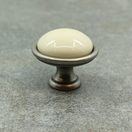 Knopok - BM Brando, Stará oceľ / Krémová tmavá, 40 mm