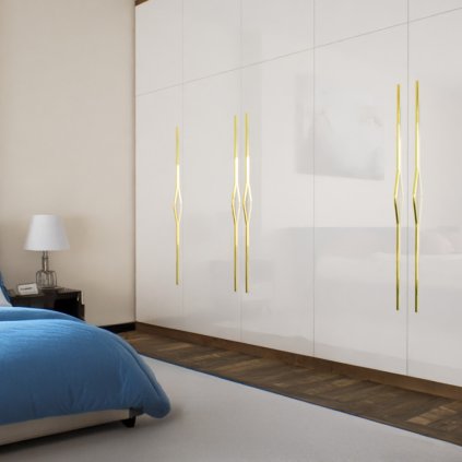 Úchytka - APRO C-5769, symetrická, Zlatá lesklá