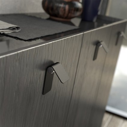 Úchytka - TORN C - 6269, Čierna matná / Chróm, 16/32 mm