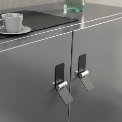 Úchytka - TORN C - 6259, Čierna matná / Chróm, 16/32 mm