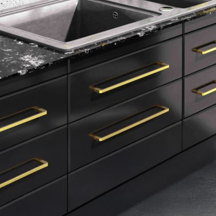 Úchytka - CAMPANA, Zlatá lesklá (VAR ROZTEC 96 mm)