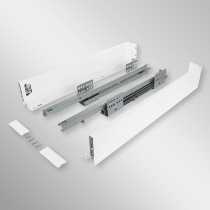 Skrytý výsuv ND60 (18 mm) s dvojitou bočnicou, 84/350 mm, Biela