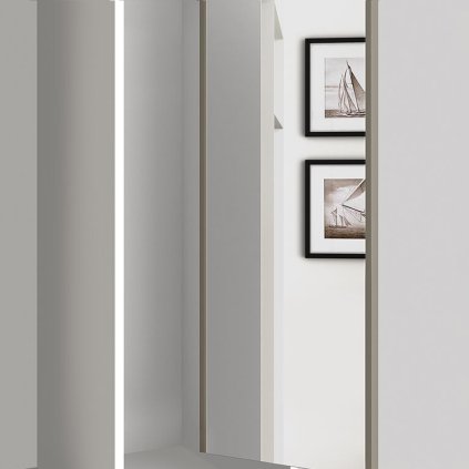 Výsuvné zrkadlo do šatníka, Sivá