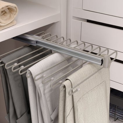 Výsuvný stojan na nohavice, Sivá