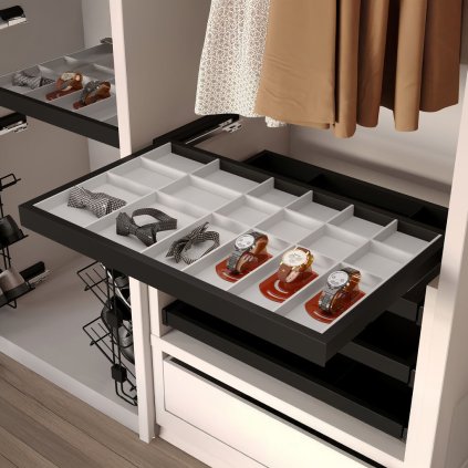 Zásuvkový organizer do šatníka, Čierna