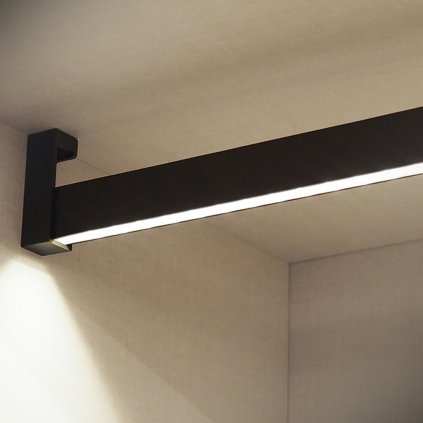 Castor LED - Vešiaková tyč, pohybový senzor, 858 mm, Hnedá