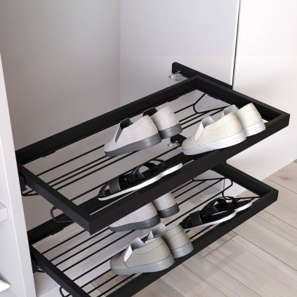 Výsuvný stojan na topánky, Čierna