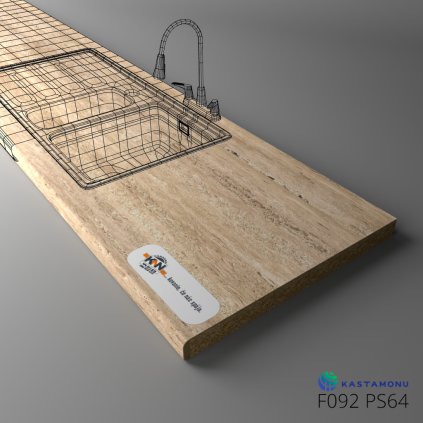 KASTAMONU - Pracovná doska TECHNOTOP - F092 PS64 - 4100 x 900 x 38 mm - Toscano