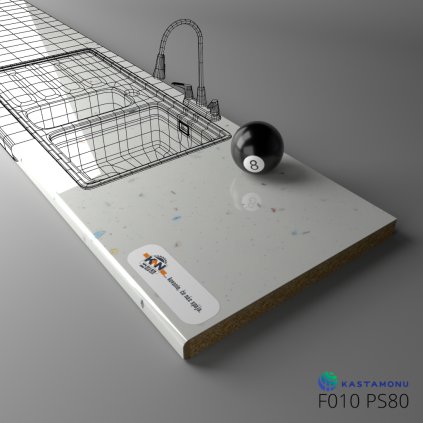 KASTAMONU - Pracovná doska TECHNOTOP - F010 PS80 - 4100 x 600 x 38 mm - Metallic White