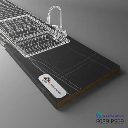 KASTAMONU - Pracovná doska TECHNOTOP - F089 PS69 - 4100 x 600 x 38 mm - Palazzo