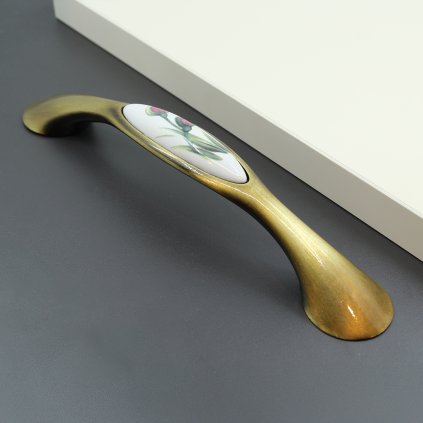 Úchytka - Tomurcuk - 1020, antická mosadz lesklá