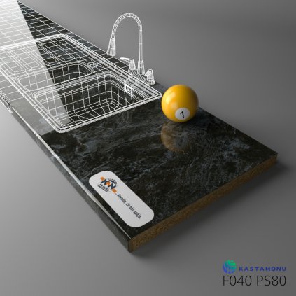 KASTAMONU - Pracovná doska TECHNOTOP - F040 PS80 - 4100 x 600 x 38 mm - Castilla Marble