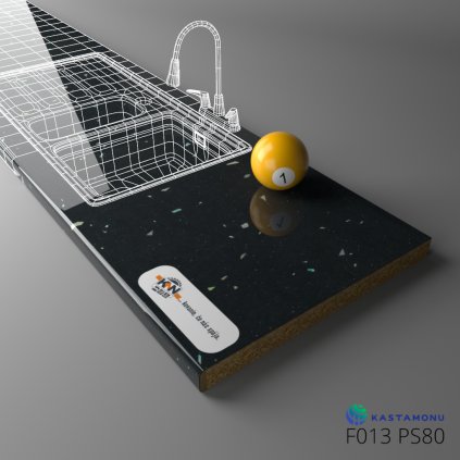 KASTAMONU - Pracovná doska TECHNOTOP - F013 PS80 - 4100 x 600 x 38 mm - Metallic Black