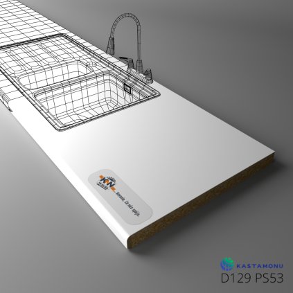 KASTAMONU - Pracovná doska TECHNOTOP - D129 PS53 - 4100 x 900 x 38 mm - Front White