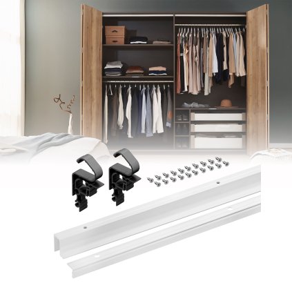 Hettich - WingLine L - Súprava profilov s dolným vedením, 2,4 m, Biela