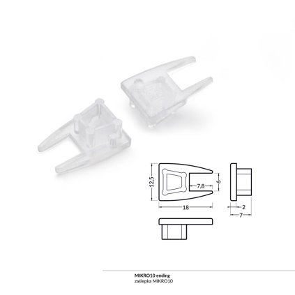 WIRELI MIKRO10 - koncovka transparentná s vykrojením