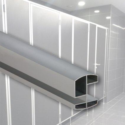 WC Al elox profil horný 13/18 mm pre kabinky, 3,2 m