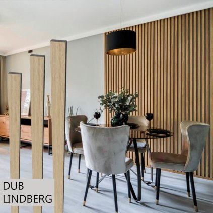 WOW - L21/10 - Lamela na stenu - Dub Lindberg - 2780 x 21 x 10 mm