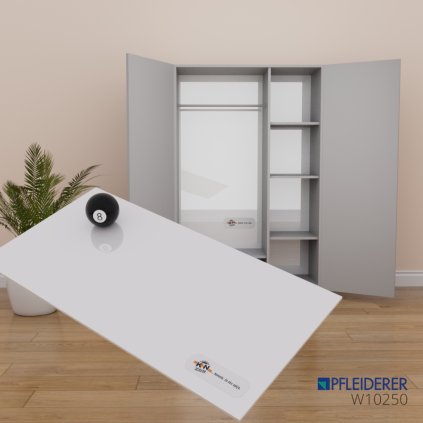 PFLEIDERER - HDF - W10250 - Biela, lakovaná - 2850 x 2070 x 3 mm