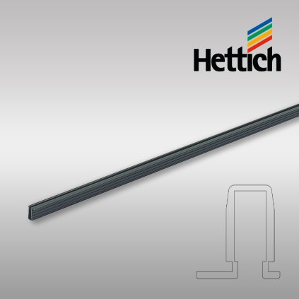 Hettich - SlideLine 56 - Vodiaci profil, 3000 mm, Tmavo eloxovaný hliník