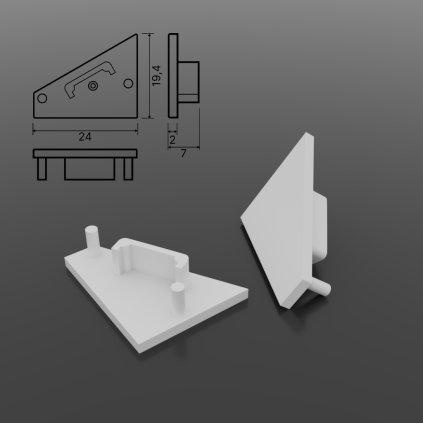 WIRELI - CORNER14 - koncovka, biela