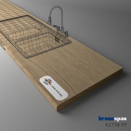 KRONOSPAN - Pracovná doska - K2738 FP - Torro Cremona Oak - 4100 x 600 x 38 mm