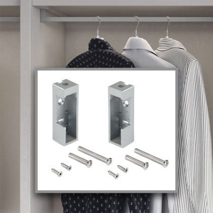 Luxe - Objímka vešiaková plast, pár, Strieborná