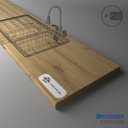 PFLEIDERER - Pracovná Doska - R20315 NW - Artisan Oak - 4100 x 900 x 38 mm (SK PROG)