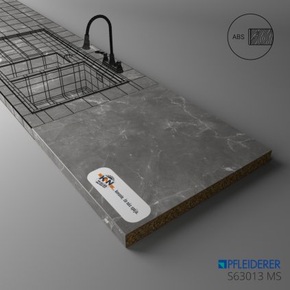 PFLEIDERER - Pracovná Doska - S63013 MS - Trasimeno Basalt - 4100 x 640 x 20 mm (SK PROG)