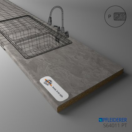 PFLEIDERER - Pracovná Doska - S64011 PT - Deep Slate - 4100 x 600 x 38 mm