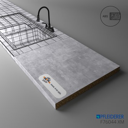 PFLEIDERER - Pracovná Doska - F76044 XM - Bellato Grey Matt - 4100 x 900 x 20 mm (SK PROG)