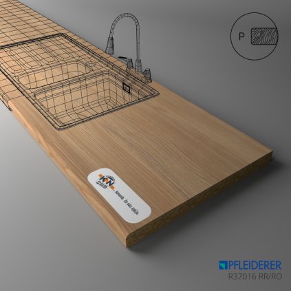 PFLEIDERER - Pracovná Doska - R37016 RO/RR - Salisbury Elm Natural - 4100 x 900 x 38 mm (SK PROG)