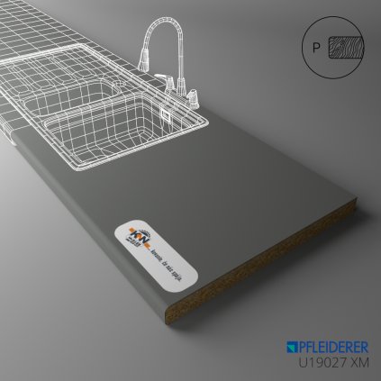 PFLEIDERER - Pracovná Doska - U19027 XM - Herb Matt  - 4100 x 600 x 38 mm (SK PROG)