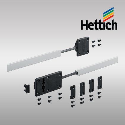 Hettich - Vyrovnávacie kovanie s hliníkovými krytkami