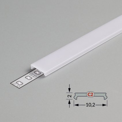 LED Krycia lišta WIRELI C2 Klip, Opál, 2 m
