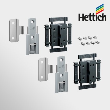 Hettich - WingLine L - stredové závesy štandartné 2 ks, šedá