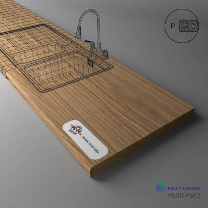 KASTAMONU - Pracovná doska TECHNOTOP - A600 PS83 - 4100 x 900 x 38 - Artisan Oak