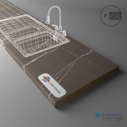 KASTAMONU - Pracovná doska TECHNOTOP - F103 TS07 - 4100 x 900 x 38 - Brown Sirius