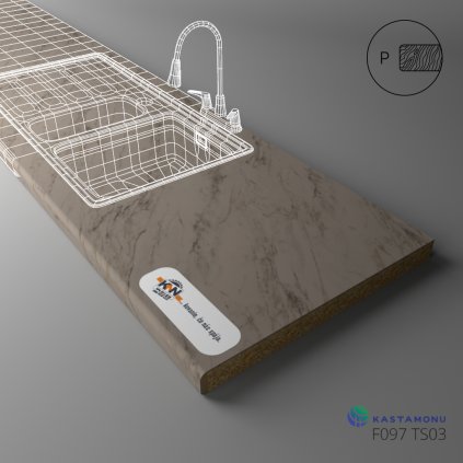 KASTAMONU - Pracovná doska TECHNOTOP - F097 TS02 - 4100 x 635 x 38 - Omega