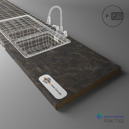 KASTAMONU - Pracovná doska TECHNOTOP - F096 TS02 - 4100 x 900 x 38 - Mirage