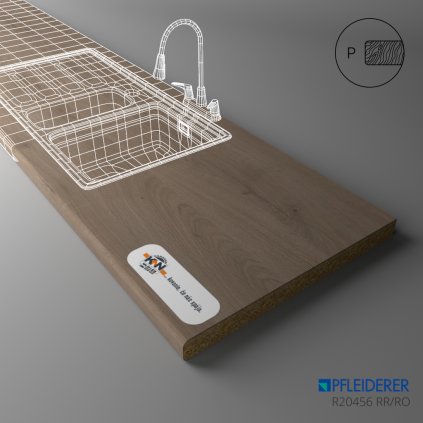 PFLEIDERER - Pracovná Doska - R20456 RO/RR - Balvenie Oak Tobacco - 2050 x 600 x 38 mm