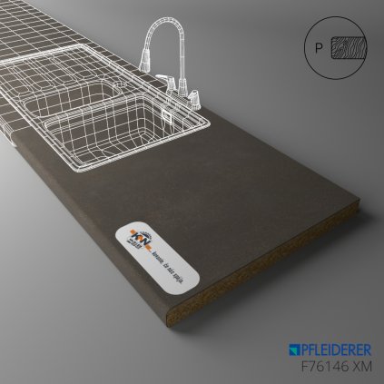 PFLEIDERER - Pracovná Doska - F76146 XM - Terrazzo Bronz Matt - 2050 x 900 x 38 mm