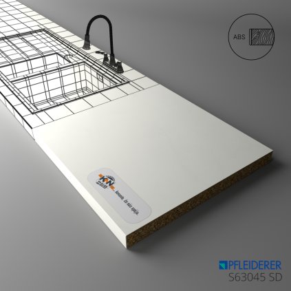 PFLEIDERER - Pracovná Doska - S63045 SD - India White - 2050 x 640 x 20 mm