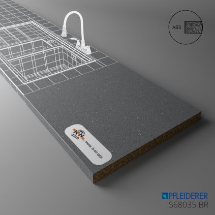 PFLEIDERER - Pracovná Doska - S68035 BR - Quartz Grey - 2050 x 900 x 20 mm
