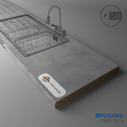 PFLEIDERER - Pracovná Doska - F76001 CE/CA - Loftec - 2050 x 600 x 38 mm